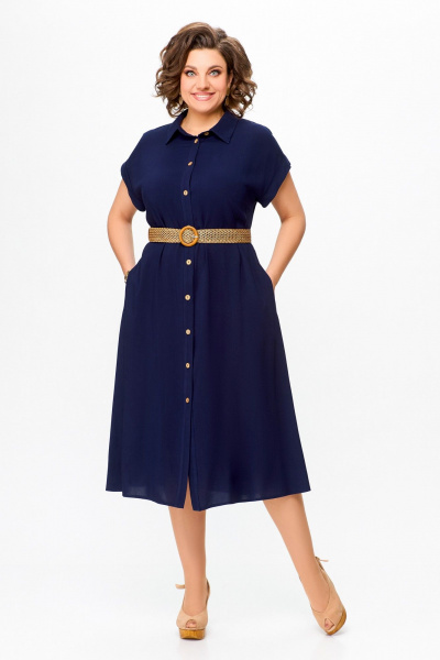 Платье Swallow 739 темно-синий - фото 2