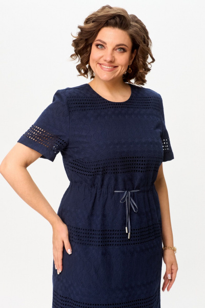 Платье из хлопка с кулисой и V-образным вырезом AMUARt 1011 - фото 12