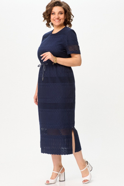 Платье из хлопка с кулисой и V-образным вырезом AMUARt 1011 - фото 10