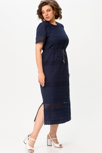 Платье из хлопка с кулисой и V-образным вырезом AMUARt 1011 - фото 9