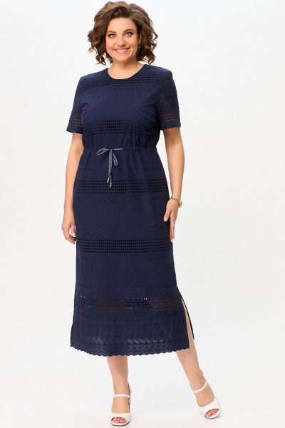 Платье из хлопка с кулисой и V-образным вырезом AMUARt 1011 - фото 7