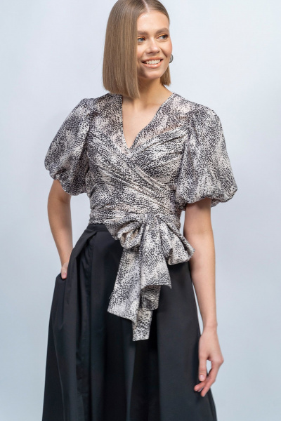 Блуза и миди юбка из текстиля для стильных образов Noche mio 5.315 lotos - фото 4