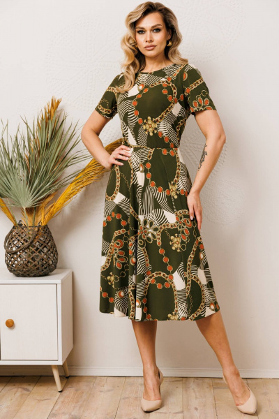 Жакет, платье Мода Юрс 2513-1 терракот - фото 4