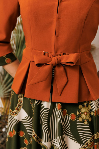 Жакет, платье Мода Юрс 2513-1 терракот - фото 3