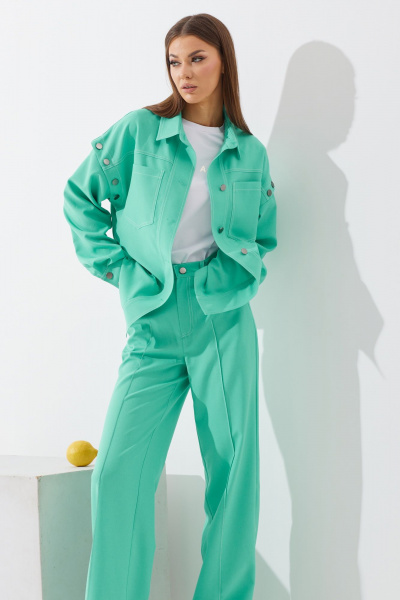 Костюм 2-ка из джинса с оверсайз жакетом и брюками N.O.W. 1262-1 - фото 3