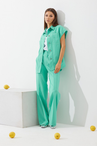 Костюм 2-ка из джинса с оверсайз жакетом и брюками N.O.W. 1262-1 - фото 4