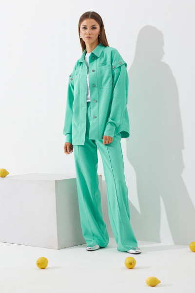 Костюм 2-ка из джинса с оверсайз жакетом и брюками N.O.W. 1262-1 - фото 1