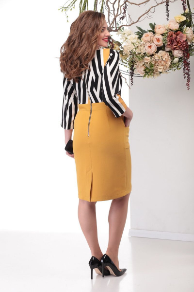 Платье Michel chic 911 горчица - фото 3