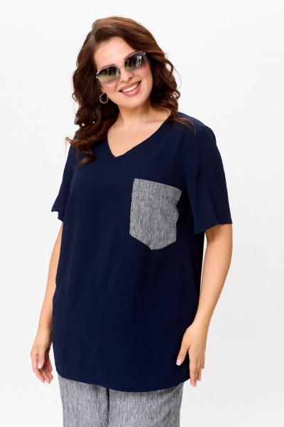 Брюки, футболка OVERYOU М103/1 сине-белый - фото 3