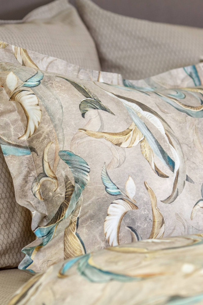 Двуспальный комплект постельного белья с ирисами из хлопка Listelle 2613402 - фото 5