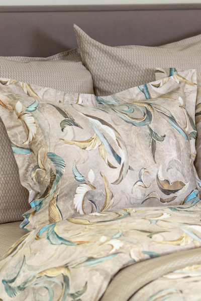 Двуспальный комплект постельного белья с ирисами из хлопка Listelle 2613402 - фото 4