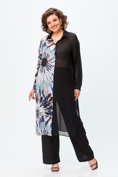 Многослойные комплекты постельных принадлежностей из хлопка Avenue 0315-2 черный+дизайн_перья - фото 1