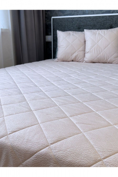 Стеганое покрывало из полиэстера в классическом стиле Файбертек П.140х210.ПЭ.Cream - фото 1