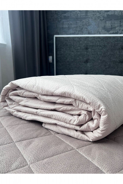 Покрывало домашний стиль бежевое из полиэстера Файбертек П.240х210.ПЭ.Cream - фото 2