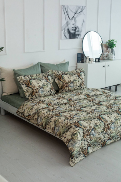 Комплект постельного белья хлопковый в стиле барокко с рисунком Listelle 2814903 - фото 7