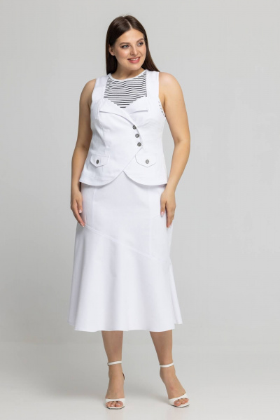 Джинсовая юбка летняя для повседневного образа Avila 0980 белый - фото 6