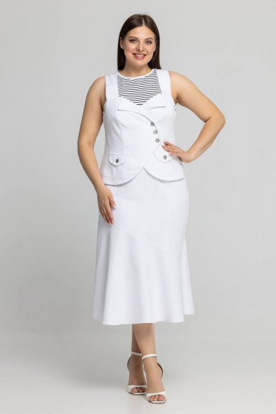 Джинсовая юбка летняя для повседневного образа Avila 0980 белый - фото 1