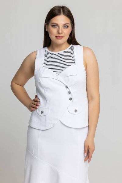 Жилет Avila 0934 белый - фото 5