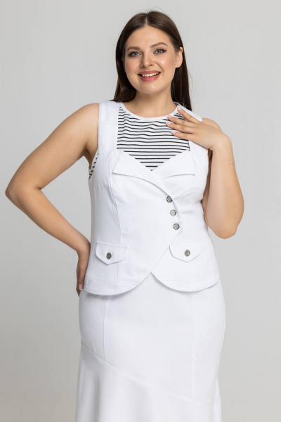 Жилет Avila 0934 белый - фото 4