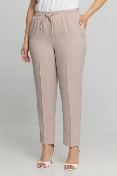 Брюки с резинкой на повседневный стиль из текстиля Avila 0957 бежевый - фото 6