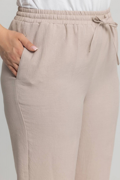 Брюки с резинкой на повседневный стиль из текстиля Avila 0957 бежевый - фото 4