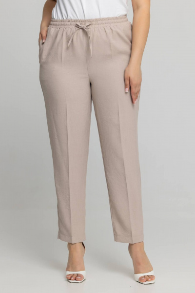 Брюки с резинкой на повседневный стиль из текстиля Avila 0957 бежевый - фото 2