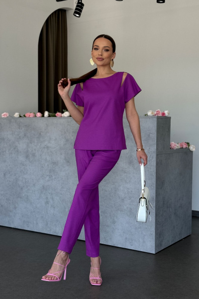 Блуза, брюки Dilana VIP 2048 сиреневый - фото 9