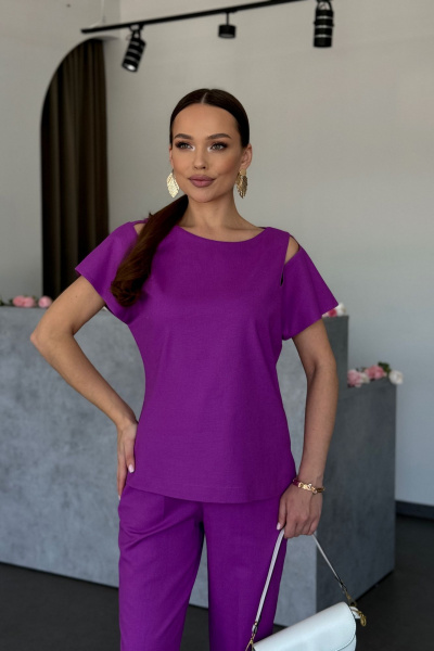Блуза, брюки Dilana VIP 2048 сиреневый - фото 7