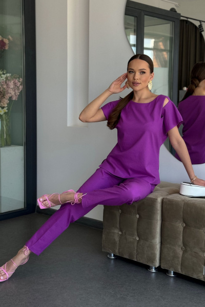 Блуза, брюки Dilana VIP 2048 сиреневый - фото 5