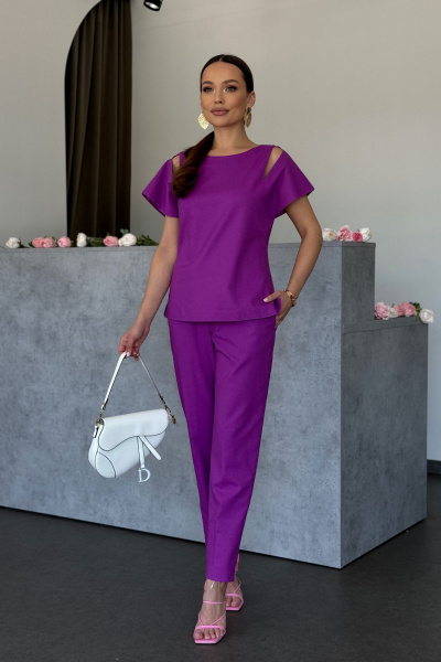 Блуза, брюки Dilana VIP 2048 сиреневый - фото 4