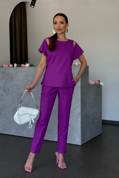 Блуза, брюки Dilana VIP 2048 сиреневый - фото 3