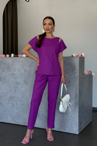 Блуза, брюки Dilana VIP 2048 сиреневый - фото 1