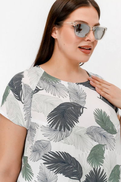 Блуза La rouge 9074 молоко-(перья) - фото 5