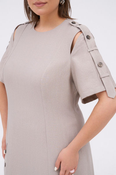 Платье KaVaRi 1086 бежевый - фото 6