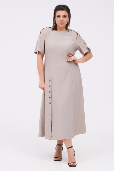 Платье KaVaRi 1086 бежевый - фото 2