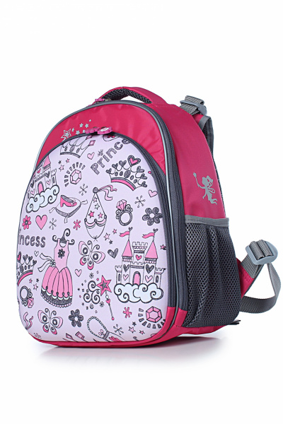 Рюкзак из текстиля с мягкой задней стенкой и карманом Galanteya 5424.24с251к45 малиновый - фото 1