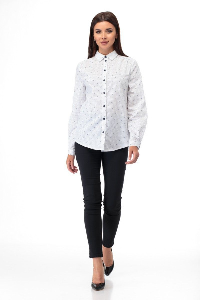 Блуза Anelli 738 белый-синий - фото 6