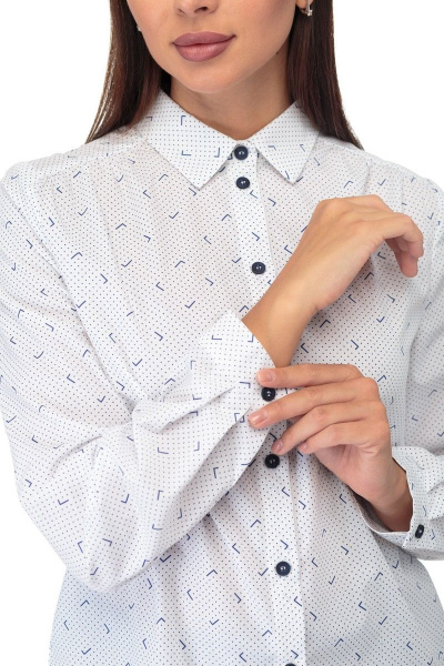 Блуза Anelli 738 белый-синий - фото 4