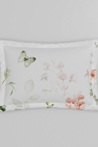 Круглогодичная наволочка белая с мультиколором из хлопка Listelle 2513701-1 - фото 1