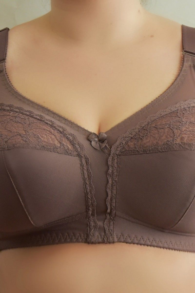 Трикотажный коричневый бюстгальтер для ежедневного ношения Verally 213-6 перец - фото 5