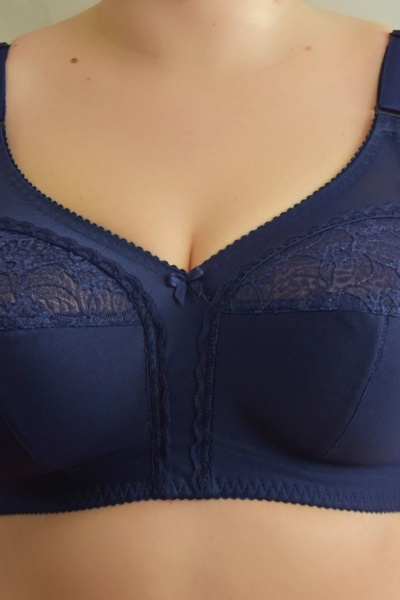 Бюстгальтер из кружево и трикотажа синего цвета Verally 213-6 темно-синий - фото 5