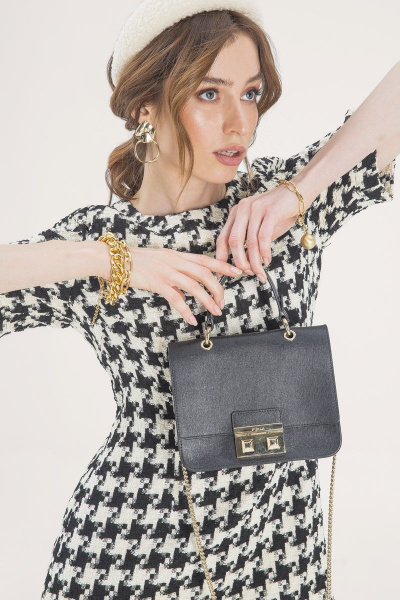 Платье ELLETTO 1729 черно-белый - фото 1