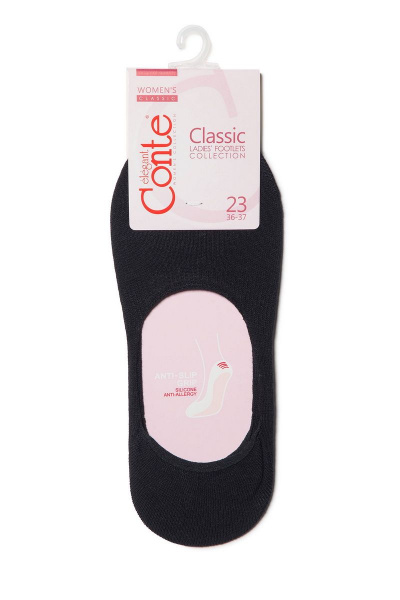 Бежевые хлопковые носки с прозрачным пикотом для активной жизни CONTE CONTE_CLASSIC_черный - фото 3