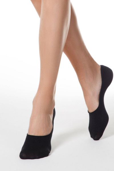 Бежевые хлопковые носки с прозрачным пикотом для активной жизни CONTE CONTE_CLASSIC_черный - фото 1