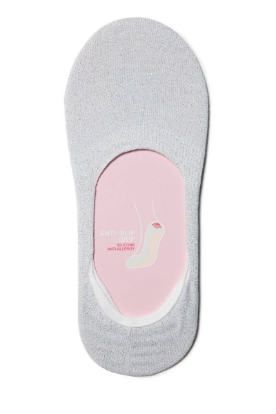 Подследники хлопковые с люрексом и антискользящим покрытием CONTE CONTE_CLASSIC_(люрекс) светло-серый - фото 2