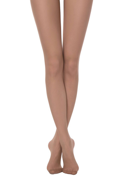 Бежевые прозрачные колготки из трикотажа с комфортной посадкой CONTE Top_20_Bronz - фото 1