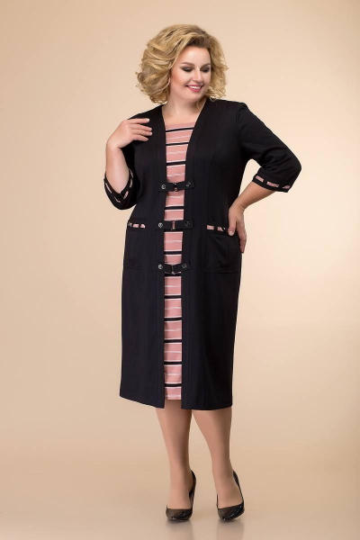 Платье Romanovich Style 1-051 черный/пудра - фото 1