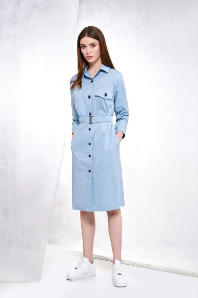 Платье из текстиля голубое для летней ношки Motif 1160 голубой - фото 1