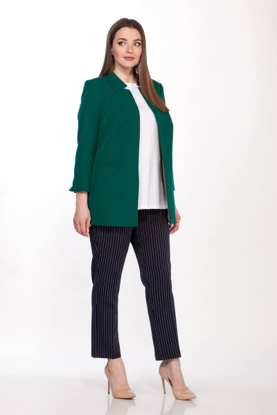 Жакет на подкладке с воротником-стойкой и карманами Belinga 5038 бутылка - фото 3