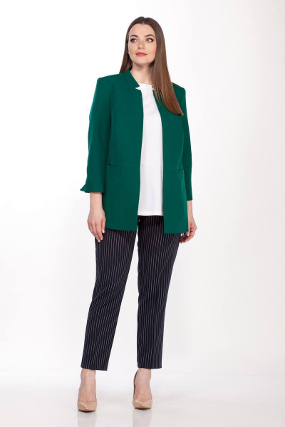 Жакет на подкладке с воротником-стойкой и карманами Belinga 5038 бутылка - фото 2